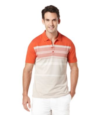 Perry Ellis® Men's Sandbar Short Sleeve Slub Stripe V-Neck Polo