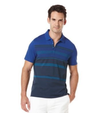 Perry Ellis® Men's Ink Short Sleeve Slub Stripe V-Neck Polo