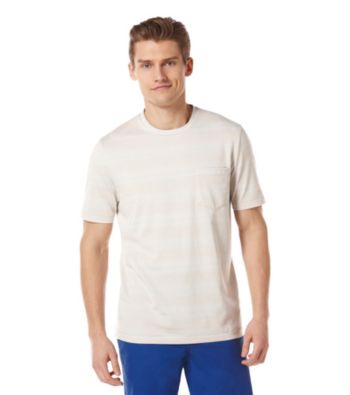 Perry Ellis® Men's Striped Stone Short Sleeve Crewneck Tee