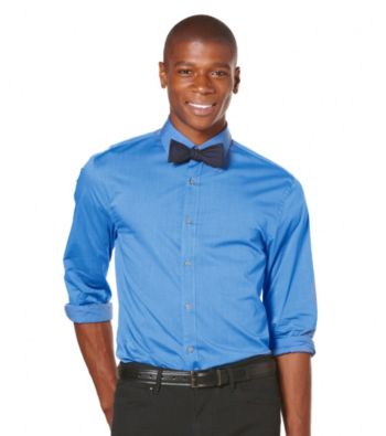 Perry Ellis® Men's Cashmere Blue Long Sleeve Irridescent Chambray Woven