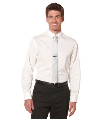 Perry Ellis® Men's Bright White Long Sleeve Varigated Stripe Woven
