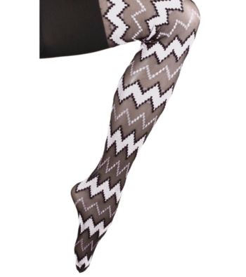 Skweez Couture™ by Jill Zarin Zig Zag Shaper Tights - Black