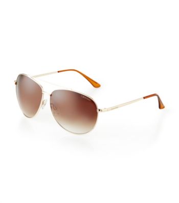 Calvin Klein® Men's Shiny Gold Aviator Sunglasses