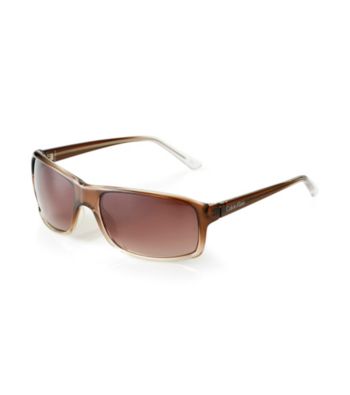 Calvin Klein® Men's Brown Wrap Sunglasses