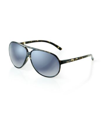 Calvin Klein® Men's Black Tort Aviator Sunglasses