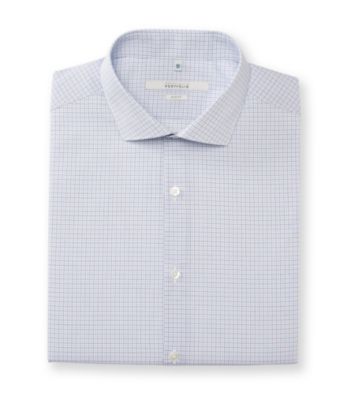 Perry Ellis Portfolio® Men's Blue Grid Slim Fit Dress Shirt