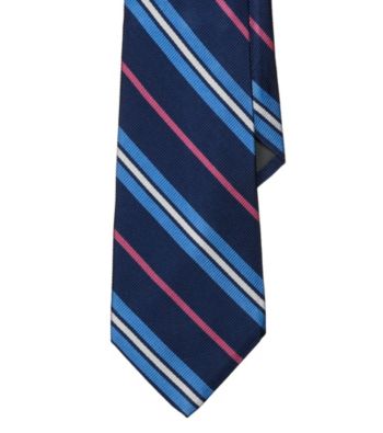Lauren® Men's Navy Four-Color Striped English Repp Tie