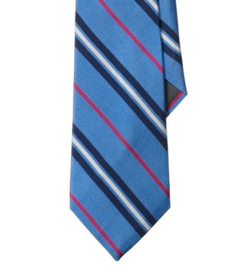 Lauren® Men's Blue Four-Color Striped English Repp Tie