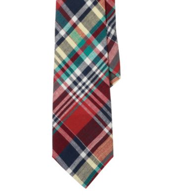 Lauren® Men's Red Narrow Madras Tie