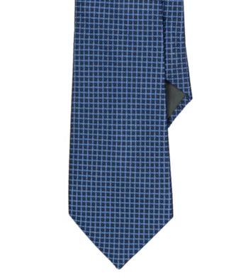 Lauren® Men's Blue Micro-Checked Jacquard Silk Tie