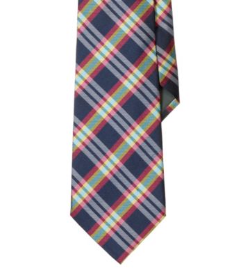 Lauren® Men's Navy Plaid Silk Twill Tie