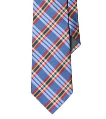 Lauren® Men's Blue Plaid Silk Twill Tie