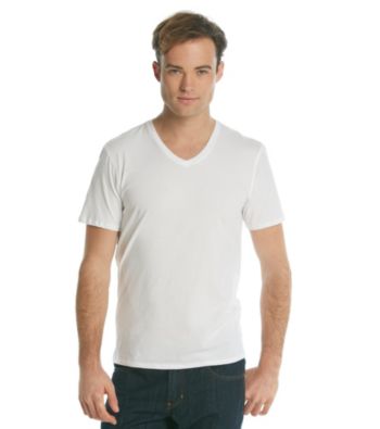Guess® Men's White Short Sleeve Basic V-Neck Tee