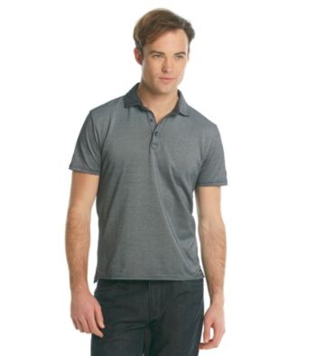 DKNY JEANS® Men's Black Two-Tone Pique Polo