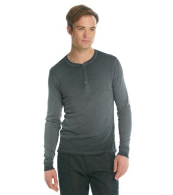 Guess® Men's Jet Black Bartlett Rib Henley Top
