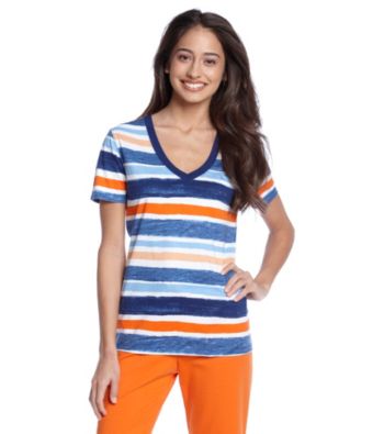 Relativity® Screenprint Short Sleeve Knit Top - Paint Stripe