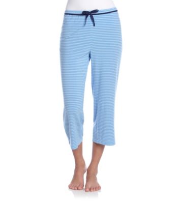 Relativity® Knit Stripe Sleep Capris - China Vase Stripe