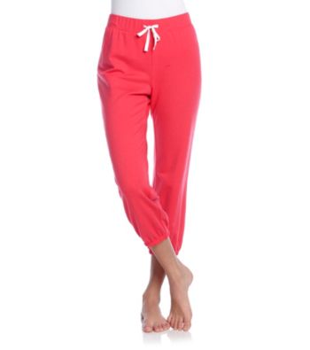 Relativity® Knit French Terry Crop Pants - Cherries Jubilee