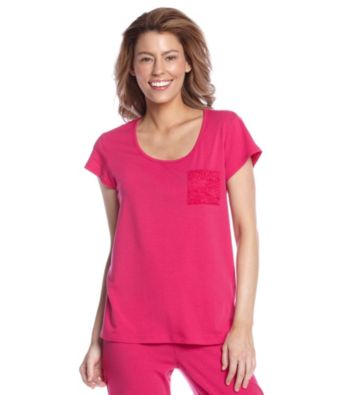 Chanteuse® Knit Short Sleeve Top - Pink Horizon