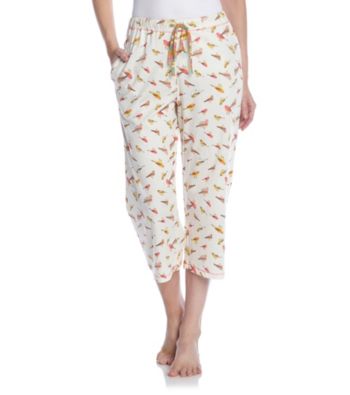 Cuddl Duds® Sleep Knit Capris - Tweet Parakeets
