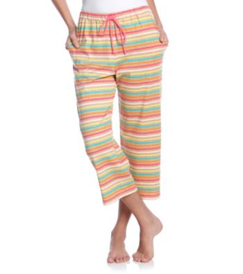 Cuddl Duds® Sleep Knit Capris - Multi Stripe