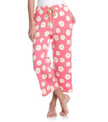 Cuddl Duds® Hot Pink Sleep Knit Capris - Fruit Slices