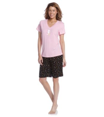 HUE® Shell Knit Bermuda Set - Starfish Twinkle