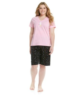 HUE® Shell Plus Size Bermuda Set - Starfish Twinkle