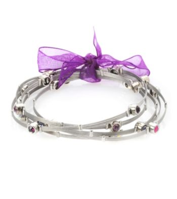 Cellini Stainless Steel Silver Guitar String Bangle Set
