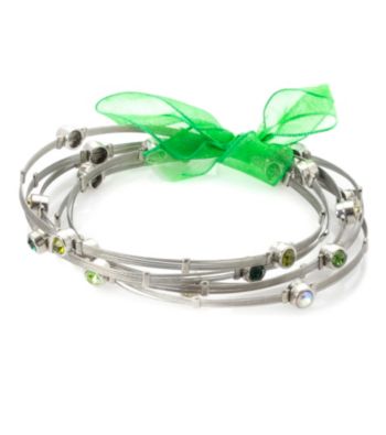 Cellini Stainless Steel Silver Guitar String Bangle Set