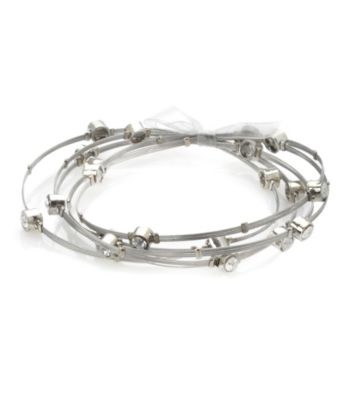 Celllini Stainless Steel Silver Guitar String Bangle Set