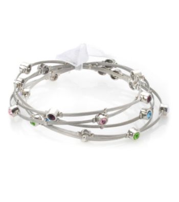 Celllini Stainless Steel Guitar Silver String Bangle Set