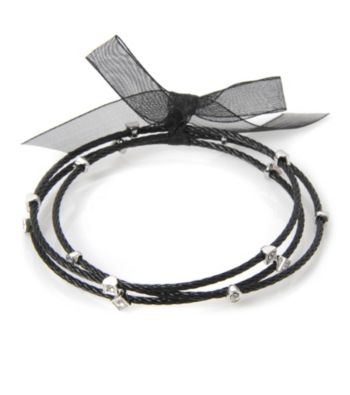 Cellini Stainless Steel Black Guitar String Bangle Set