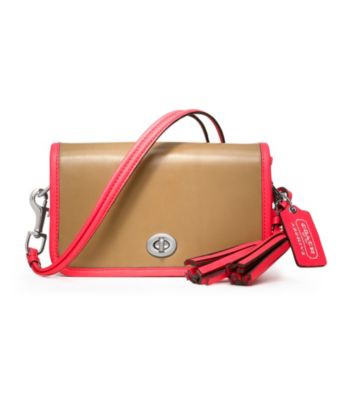 COACH LEGACY ARCHIVAL TWO-TONE LEATHER PENNY SHOULDER PURSE