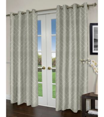 Design Decor Malta Linen Jacquard Faux Silk Grommet Panel