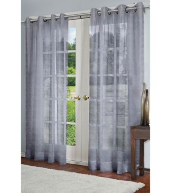 UPC 642477084017 product image for Alyssa Joy Jordan Textured Semi-Sheer Stripe Grommet Panel | upcitemdb.com