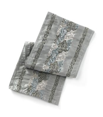 Decor Picassa Azure Decorative Faux Silk Embroidered Table Runner