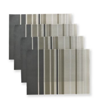 Alyssa Joy Set of 4 Silver and Gold Vertical Stripe Place Mats