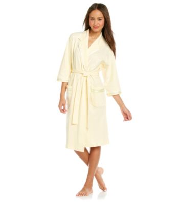 Aria® Knit Short Wrap Robe - Yellow