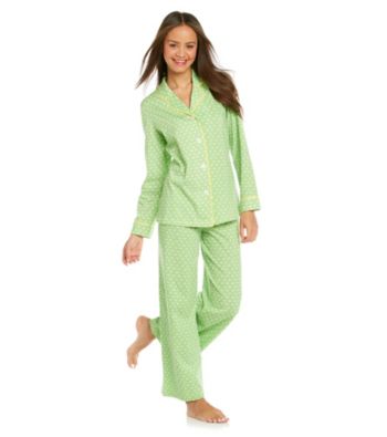 HUE® Bud Green Cotton Pajama Set - Green Dash Foulard