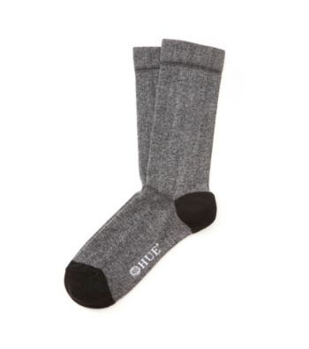 HUE® Huetopia Black Multi Pique Flat Knit Socks