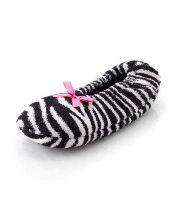 Fuzzy Babba® Black and White Zebra Slippers