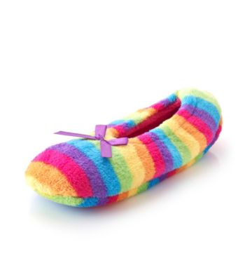 Fuzzy Babba® Rainbow Stripe Slippers