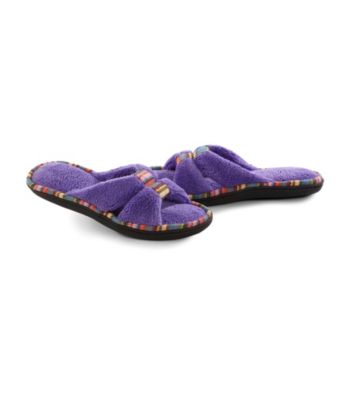 Isotoner® Microterry Trim X Slide Slippers