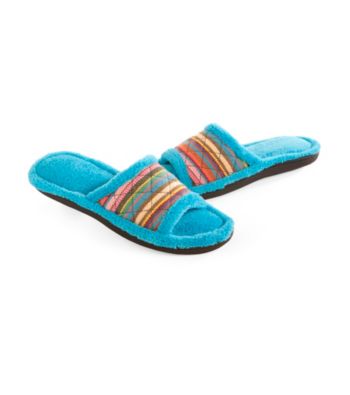 Isotoner® Microterry Quilted Trim Slide Slippers