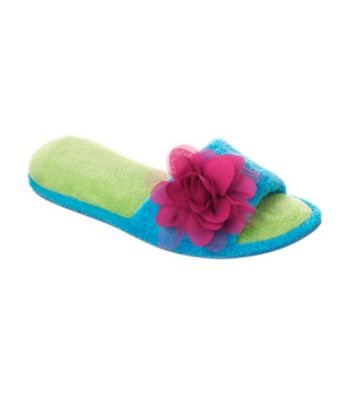 Dearfoams Microfiber Terry Open Toe Scuff Slippers