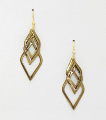 Silver Forest® Triple Bronze Kite Shape Earrings