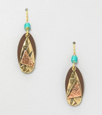 Silver Forest® Brown, Goldtone and Copper Layered Earrings