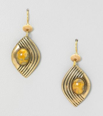 Silver Forest® Goldtone and Agate Earrings