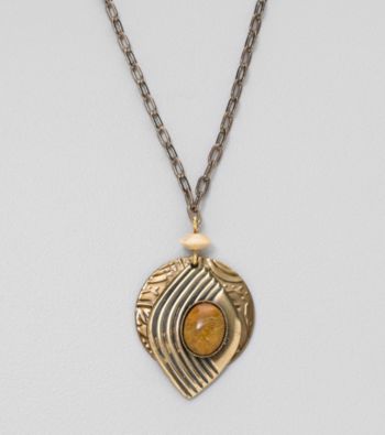 Silver Forest® Goldtone and Agate Necklace